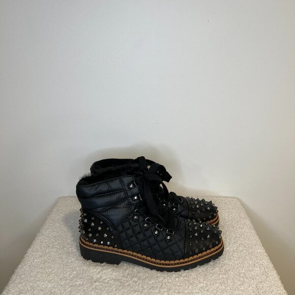 Sam Edelman | Bren Quilted Studded Ankle Boots | Black - Picture 2 of 7